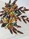 Vintage jewelry brooch rhinestone/crystal autumn colors unsigned heavy large