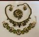 Vintage rhinestone necklace set, grand parure, earring, brooch, bracelet, WEISS