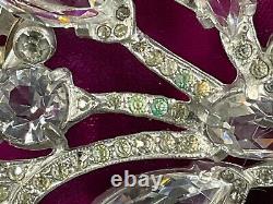 Vintage signed Eisenberg Original Glass Rhinestone Fur Clip Brooch Gorgeous
