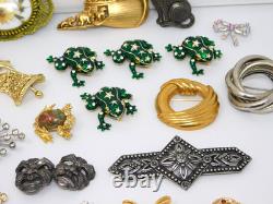 Vintage to Now Brooch Lot Figural Rhinestone Signed & Unsigned Brooches