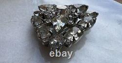 Vintages Mid-Century Marked WEISS Rhinestone Broach/Pin, Clear