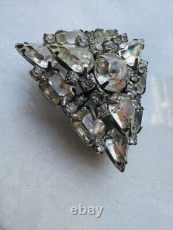 Vintages Mid-Century Marked WEISS Rhinestone Broach/Pin, Clear