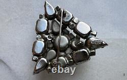 Vintages Mid-Century Marked WEISS Rhinestone Broach/Pin, Clear