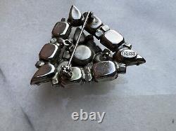 Vintages Mid-Century Marked WEISS Rhinestone Broach/Pin, Clear