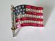 Vtg 1940's Crown Trifari Rhinestone Enamel Patriotic American Flag Pin Brooch