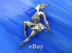Vtg 1940s Art Deco Marcel Boucher MB Phrygian Cap 925 Sterling Silver Brooch/Pin