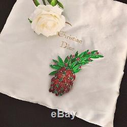 Vtg 1968 Henkel Grosse Christian Dior Ruby And Emerald Cabochon Pineapple Brooch