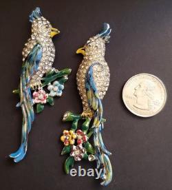 Vtg CORO Duette Calopsitta / Birds of Paradise Fur, Coat, or Dress Clips