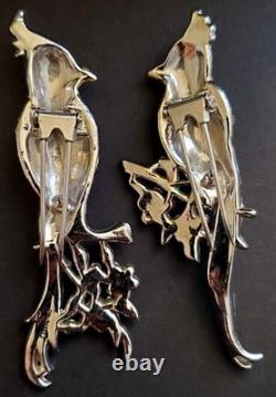 Vtg CORO Duette Calopsitta / Birds of Paradise Fur, Coat, or Dress Clips