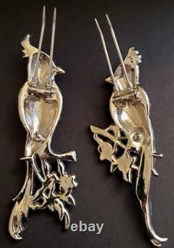 Vtg CORO Duette Calopsitta / Birds of Paradise Fur, Coat, or Dress Clips