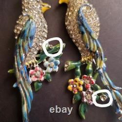 Vtg CORO Duette Calopsitta / Birds of Paradise Fur, Coat, or Dress Clips