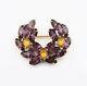 Vtg Christian Dior By Kramer Amber Purple Rhinestone Wreath Pin Brooch OS405B