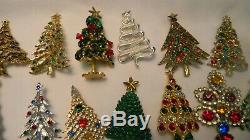 Vtg. Christmas Tree Brooch/pin Lot-over-50+-some Signed! Gorgeous