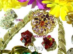 Vtg Designer Rhinestone Brooch Bracelet Necklace Lot Juliana Coro Nolan Miller