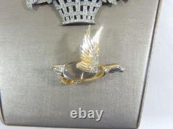 Vtg High End Rare 4 Brooch Pins, Jelly Belly, 3 Signed As Is Missing Stones