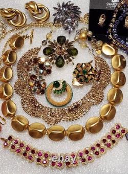 Vtg Jewelry Lot 19pc Swarovski Florenza Suzanne Bjontagard Kirks Folly C547