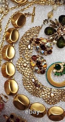 Vtg Jewelry Lot 19pc Swarovski Florenza Suzanne Bjontagard Kirks Folly C547