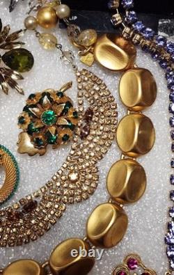 Vtg Jewelry Lot 19pc Swarovski Florenza Suzanne Bjontagard Kirks Folly C547