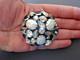 Vtg Juliana Baroque Pearls AB & Clear Rhinestone Large Japanned Brooch Pin