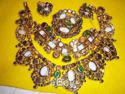Vtg Juliana D&e Easter Egg Rhinestone Necklace Bracelet Brooch Earring Set