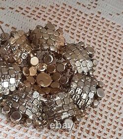 Vtg Juliana DeLizza & Elster D&E SCALLOPED BROOCH RHINESTONE Large Ruffle Pin