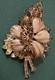 Vtg Magnificent Juliana D&e Brooch Copper Fluss Glass & Cognac Rhinestones