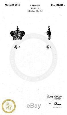 Vtg Philippe TRIFARI Sterling Rhinestone Cabochon Crown Figural Brooch Pin LARGE