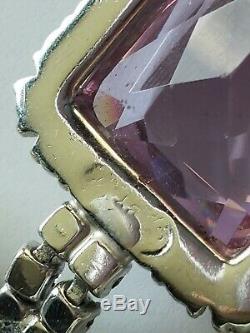 Vtg Purple & Clear Baguette Rhinestone Brooch pin Christian Dior by Kramer