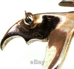 Vtg Rare MARCEL BOUCHER Rhinestone Peridot Glass Betta FISH Figural Brooch Pin