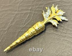 Vtg Rare NETTIE ROSENSTEIN Signed Mid Century Carrot Rhinestone Brooch Pin