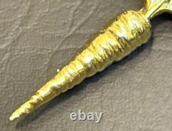 Vtg Rare NETTIE ROSENSTEIN Signed Mid Century Carrot Rhinestone Brooch Pin