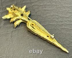 Vtg Rare NETTIE ROSENSTEIN Signed Mid Century Carrot Rhinestone Brooch Pin