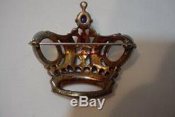 Vtg. Rhinestone Brooch Jelly Belly Signed Crown Trifari Sterling Silver Alfred P