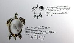 Vtg TRIFARI Jelly Belly Rhinestone Sterling TURTLE Figural Brooch Pin BOOK PC