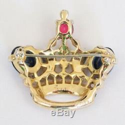 Vtg Trifari Crown brooch royal jewels Alfred Philippe pin