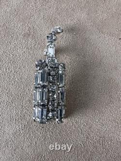 Vtg Unsigned Weiss Rhinestone Cocktail Glass & Shaker Brooch Pin Set Estate