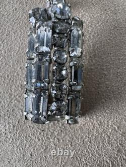 Vtg Unsigned Weiss Rhinestone Cocktail Glass & Shaker Brooch Pin Set Estate