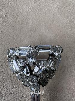 Vtg Unsigned Weiss Rhinestone Cocktail Glass & Shaker Brooch Pin Set Estate