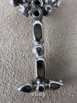 Vtg Unsigned Weiss Rhinestone Cocktail Glass & Shaker Brooch Pin Set Estate