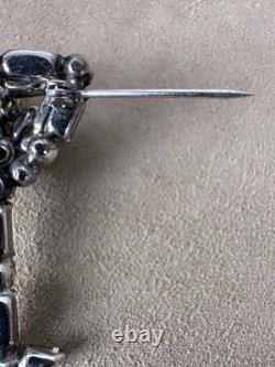 Vtg Unsigned Weiss Rhinestone Cocktail Glass & Shaker Brooch Pin Set Estate