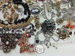 Vtg lot costume & Sterling Silver Jewelry Brooch, Earring, Necklace 69P. Trifari+