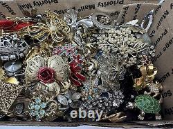 Vtg to Now 2.3 lbs Brooch Lot Signed Unsearched Untested Brooches Weiss Sarah