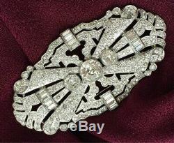 Wow! VTG 20s 30s Art Deco brooch pin oblong Crystal rhinestone sparkly chunky
